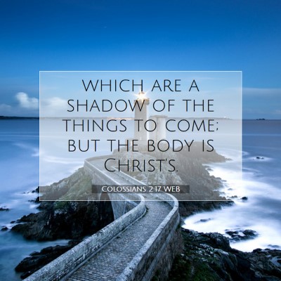 Picture 07 - Colossians 2:17 WEB - which are a shadow of the things to come; but the - Bible Verse Picture