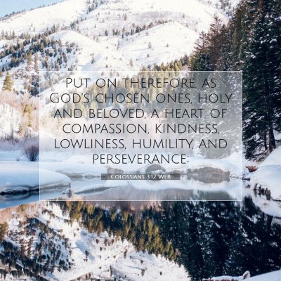 Picture 07 - Colossians 3:12 WEB - Put on therefore, as God's chosen ones, holy and - Bible Verse Picture