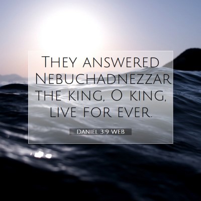 Picture 07 - Daniel 3:9 WEB - They answered Nebuchadnezzar the king, O king, - Bible Verse Picture