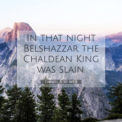 Picture 07 - Daniel 5:30 WEB - In that night Belshazzar the Chaldean King was - Bible Verse Picture