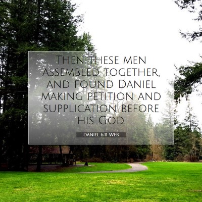 Picture 07 - Daniel 6:11 WEB - Then these men assembled together, and found - Bible Verse Picture