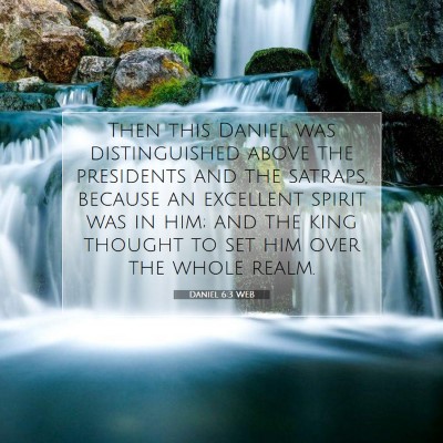 Picture 07 - Daniel 6:3 WEB - Then this Daniel was distinguished above the - Bible Verse Picture
