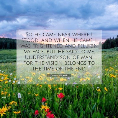 Picture 07 - Daniel 8:17 WEB - So he came near where I stood; and when he came, - Bible Verse Picture