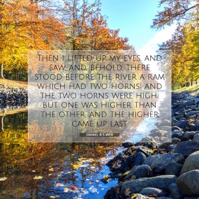 Picture 07 - Daniel 8:3 WEB - Then I lifted up my eyes, and saw, and, behold, - Bible Verse Picture