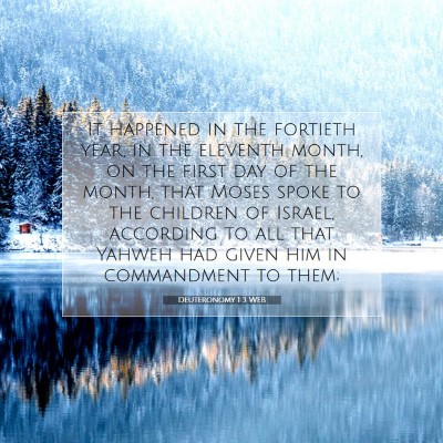 Picture 07 - Deuteronomy 1:3 WEB - It happened in the fortieth year, in the eleventh - Bible Verse Picture
