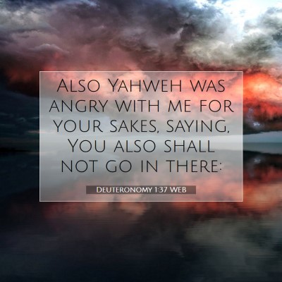 Picture 07 - Deuteronomy 1:37 WEB - Also Yahweh was angry with me for your sakes, - Bible Verse Picture