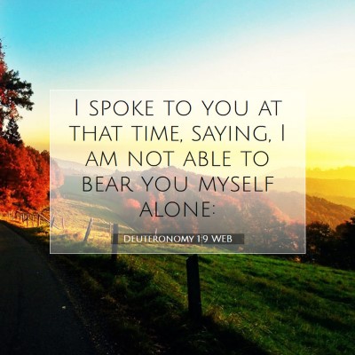 Picture 07 - Deuteronomy 1:9 WEB - I spoke to you at that time, saying, I am not - Bible Verse Picture