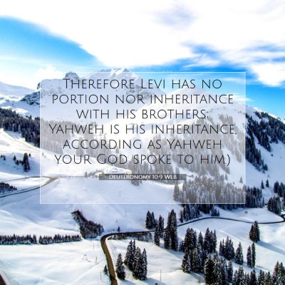 Picture 07 - Deuteronomy 10:9 WEB - Therefore Levi has no portion nor inheritance - Bible Verse Picture