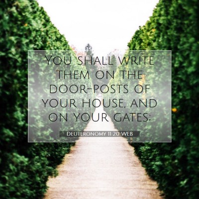 Picture 07 - Deuteronomy 11:20 WEB - You shall write them on the door-posts of your - Bible Verse Picture