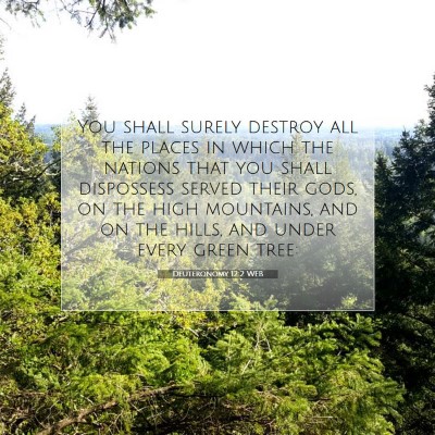 Picture 07 - Deuteronomy 12:2 WEB - You shall surely destroy all the places in which - Bible Verse Picture