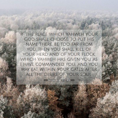 Picture 07 - Deuteronomy 12:21 WEB - If the place which Yahweh your God shall choose, - Bible Verse Picture