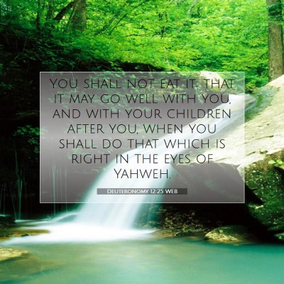 Picture 07 - Deuteronomy 12:25 WEB - You shall not eat it; that it may go well with - Bible Verse Picture