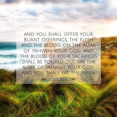 Picture 07 - Deuteronomy 12:27 WEB - and you shall offer your burnt offerings, the - Bible Verse Picture