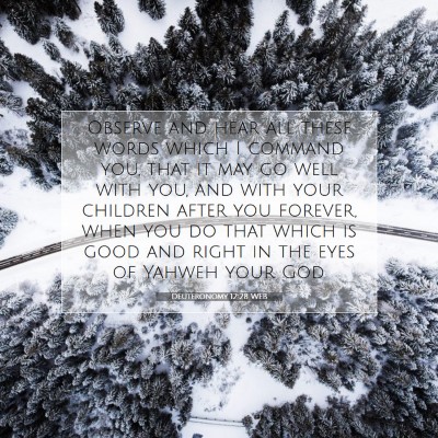 Picture 07 - Deuteronomy 12:28 WEB - Observe and hear all these words which I command - Bible Verse Picture