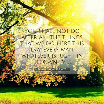 Picture 07 - Deuteronomy 12:8 WEB - You shall not do after all the things that we do - Bible Verse Picture