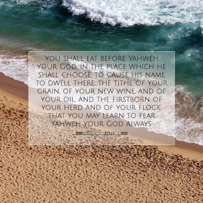 Picture 07 - Deuteronomy 14:23 WEB - You shall eat before Yahweh your God, in the - Bible Verse Picture