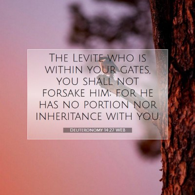 Picture 07 - Deuteronomy 14:27 WEB - The Levite who is within your gates, you shall - Bible Verse Picture