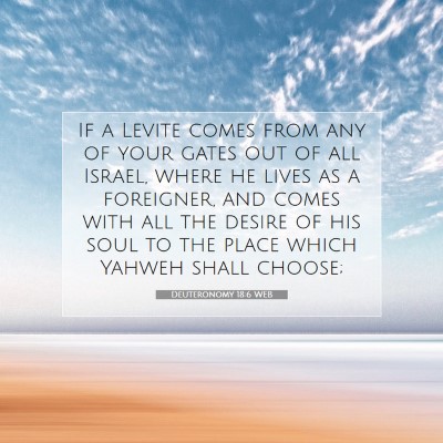 Picture 07 - Deuteronomy 18:6 WEB - If a Levite comes from any of your gates out of - Bible Verse Picture