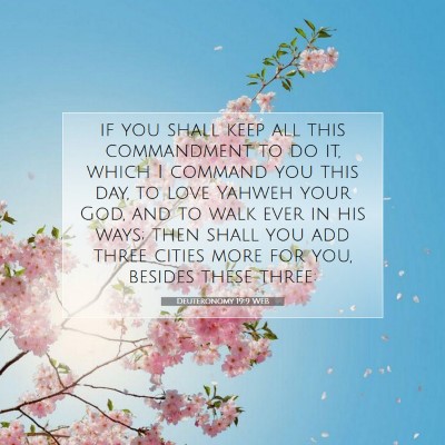 Picture 07 - Deuteronomy 19:9 WEB - if you shall keep all this commandment to do it, - Bible Verse Picture