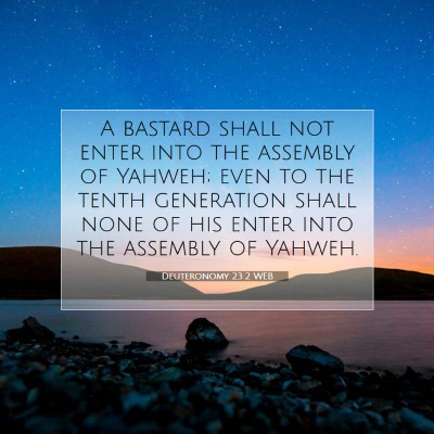 Picture 07 - Deuteronomy 23:2 WEB - A bastard shall not enter into the assembly of - Bible Verse Picture