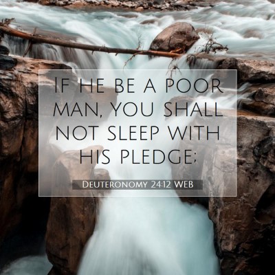 Picture 07 - Deuteronomy 24:12 WEB - If he be a poor man, you shall not sleep with his - Bible Verse Picture