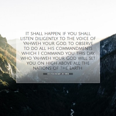 Picture 07 - Deuteronomy 28:1 WEB - It shall happen, if you shall listen diligently - Bible Verse Picture