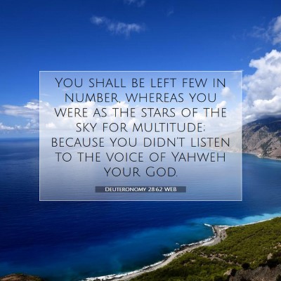 Picture 07 - Deuteronomy 28:62 WEB - You shall be left few in number, whereas you were - Bible Verse Picture