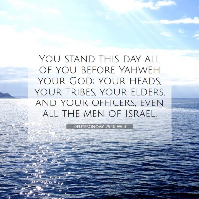 Picture 07 - Deuteronomy 29:10 WEB - You stand this day all of you before Yahweh your - Bible Verse Picture