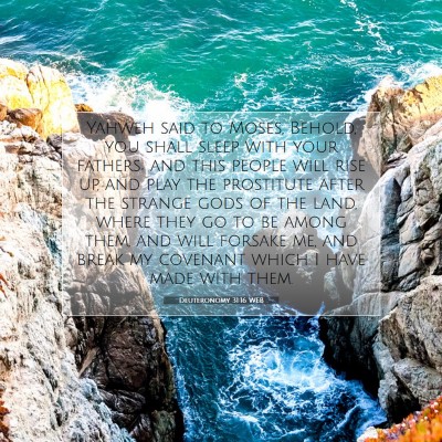 Picture 07 - Deuteronomy 31:16 WEB - Yahweh said to Moses, Behold, you shall sleep - Bible Verse Picture