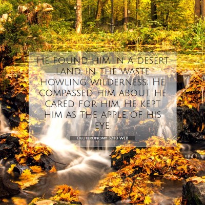 Picture 07 - Deuteronomy 32:10 WEB - He found him in a desert land, In the waste - Bible Verse Picture
