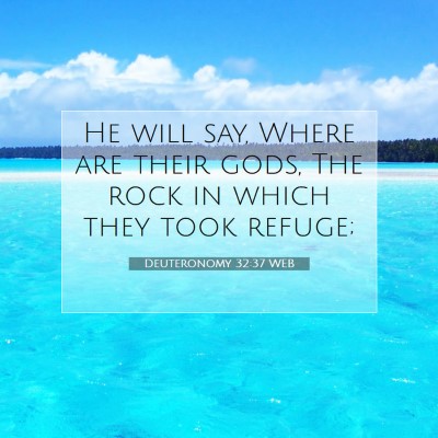 Picture 07 - Deuteronomy 32:37 WEB - He will say, Where are their gods, The rock in - Bible Verse Picture