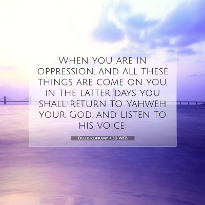 Picture 07 - Deuteronomy 4:30 WEB - When you are in oppression, and all these things - Bible Verse Picture