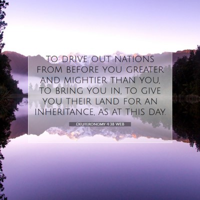 Picture 07 - Deuteronomy 4:38 WEB - to drive out nations from before you greater and - Bible Verse Picture