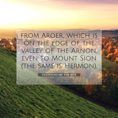 Picture 07 - Deuteronomy 4:48 WEB - from Aroer, which is on the edge of the valley of - Bible Verse Picture