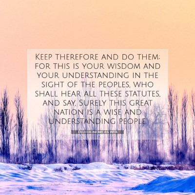 Picture 07 - Deuteronomy 4:6 WEB - Keep therefore and do them; for this is your - Bible Verse Picture