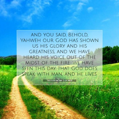 Picture 07 - Deuteronomy 5:24 WEB - and you said, Behold, Yahweh our God has shown us - Bible Verse Picture