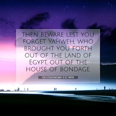 Picture 07 - Deuteronomy 6:12 WEB - then beware lest you forget Yahweh, who brought - Bible Verse Picture