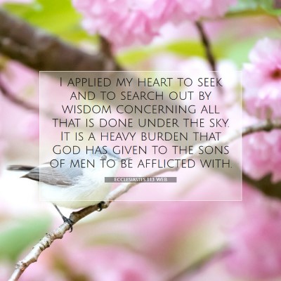 Picture 07 - Ecclesiastes 1:13 WEB - I applied my heart to seek and to search out by - Bible Verse Picture