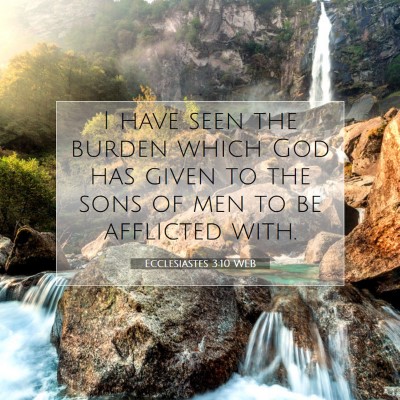 Picture 07 - Ecclesiastes 3:10 WEB - I have seen the burden which God has given to the - Bible Verse Picture