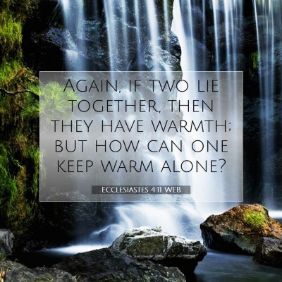Picture 07 - Ecclesiastes 4:11 WEB - Again, if two lie together, then they have - Bible Verse Picture