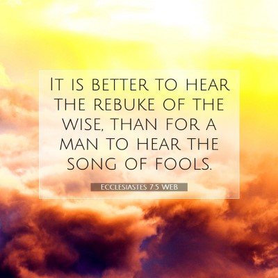 Picture 07 - Ecclesiastes 7:5 WEB - It is better to hear the rebuke of the wise, than - Bible Verse Picture