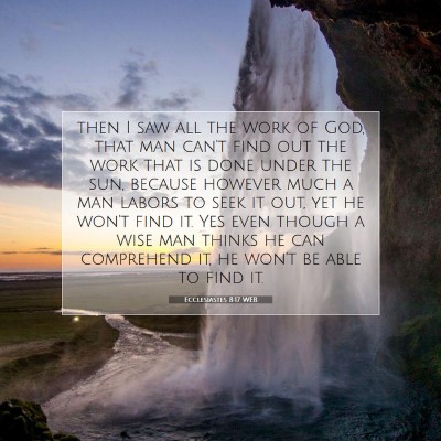 Picture 07 - Ecclesiastes 8:17 WEB - then I saw all the work of God, that man can't - Bible Verse Picture