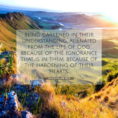 Picture 07 - Ephesians 4:18 WEB - being darkened in their understanding, alienated - Bible Verse Picture