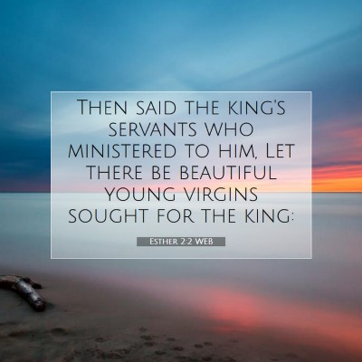Picture 07 - Esther 2:2 WEB - Then said the king's servants who ministered to - Bible Verse Picture