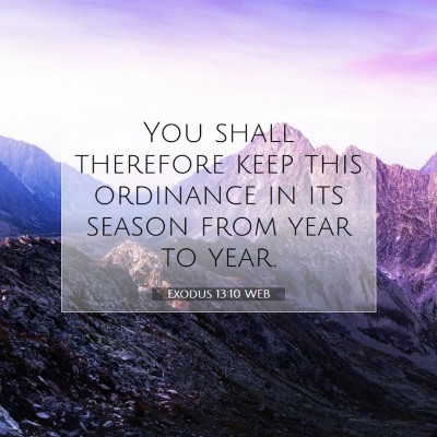 Picture 07 - Exodus 13:10 WEB - You shall therefore keep this ordinance in its - Bible Verse Picture