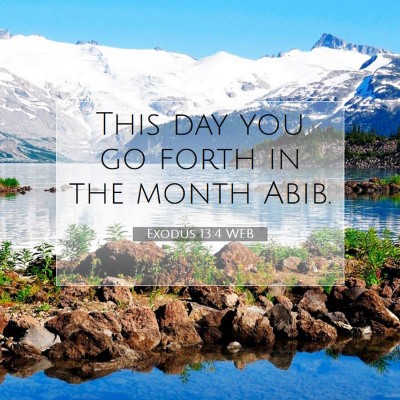 Picture 07 - Exodus 13:4 WEB - This day you go forth in the month - Bible Verse Picture