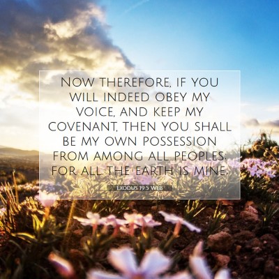Picture 07 - Exodus 19:5 WEB - Now therefore, if you will indeed obey my voice, - Bible Verse Picture