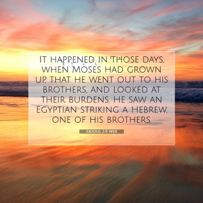 Picture 07 - Exodus 2:11 WEB - It happened in those days, when Moses had grown - Bible Verse Picture