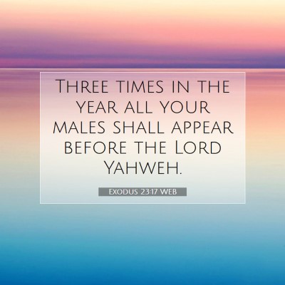 Picture 07 - Exodus 23:17 WEB - Three times in the year all your males shall - Bible Verse Picture