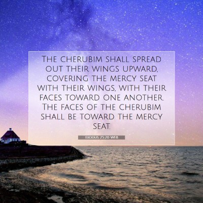 Picture 07 - Exodus 25:20 WEB - The cherubim shall spread out their wings upward, - Bible Verse Picture